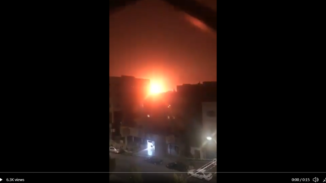 約旦驚傳彈藥庫連環爆炸! 強大火光照亮夜空