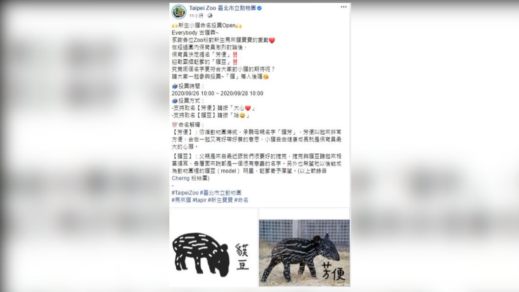 圖/翻攝自台北市立動物園臉書