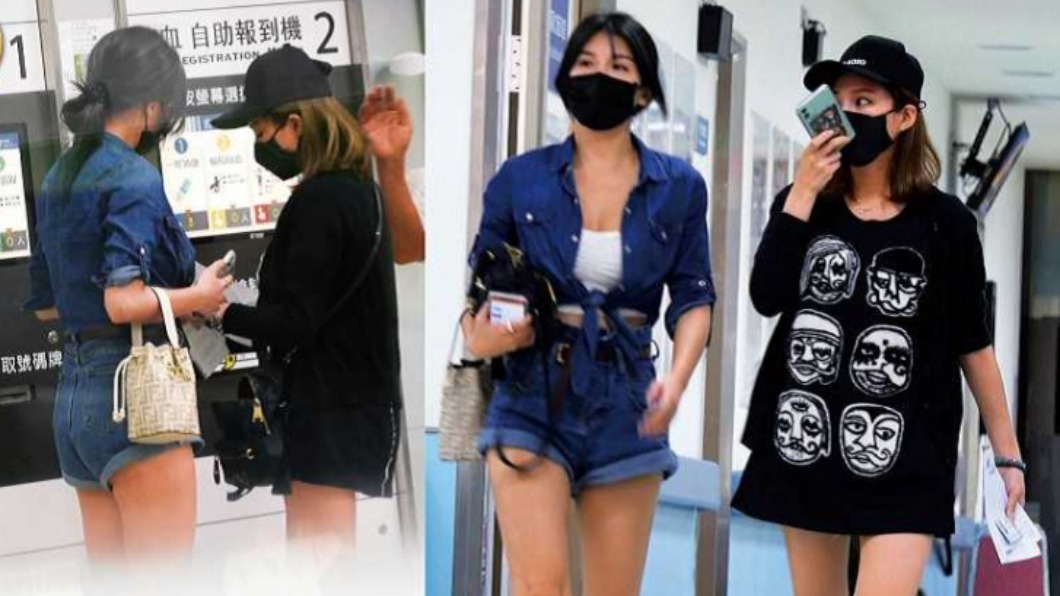 看診結束後，熊熊由車模愛語莎陪同走出婦產科診間，繳費完抽號碼牌準備抽血檢查。（圖／CT WANT授權提供）
