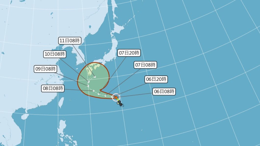颱風昌鴻威力漸增強 8日晚間可能逼近日本