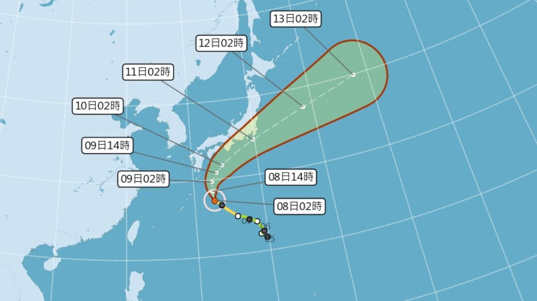 颱風昌鴻逼近日本恐登陸 氣象廳提醒防大雨