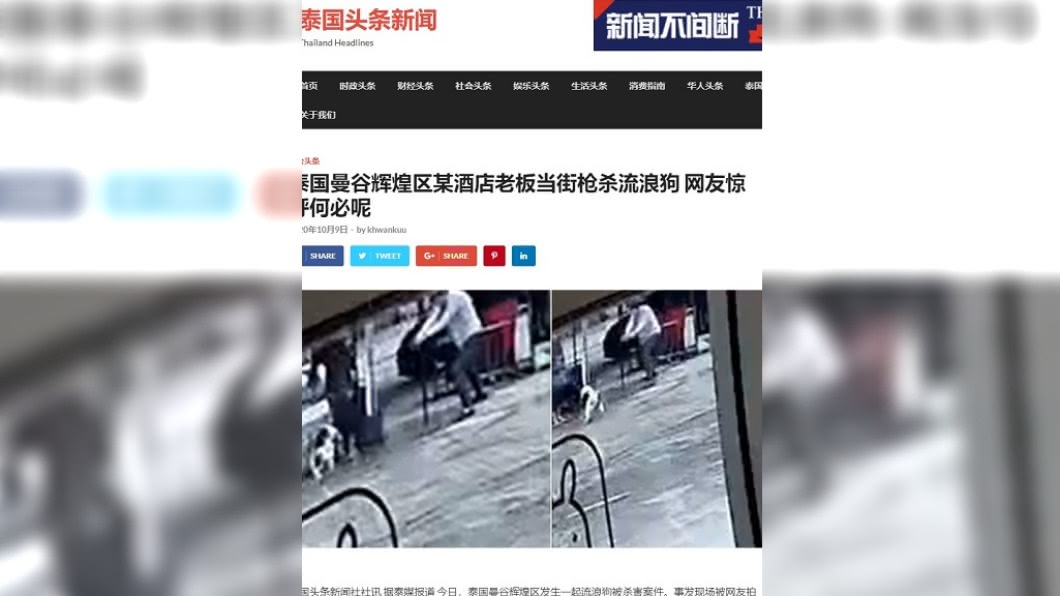 泰國一名男子殘殺流浪狗。(圖/翻攝自泰國頭條新聞)