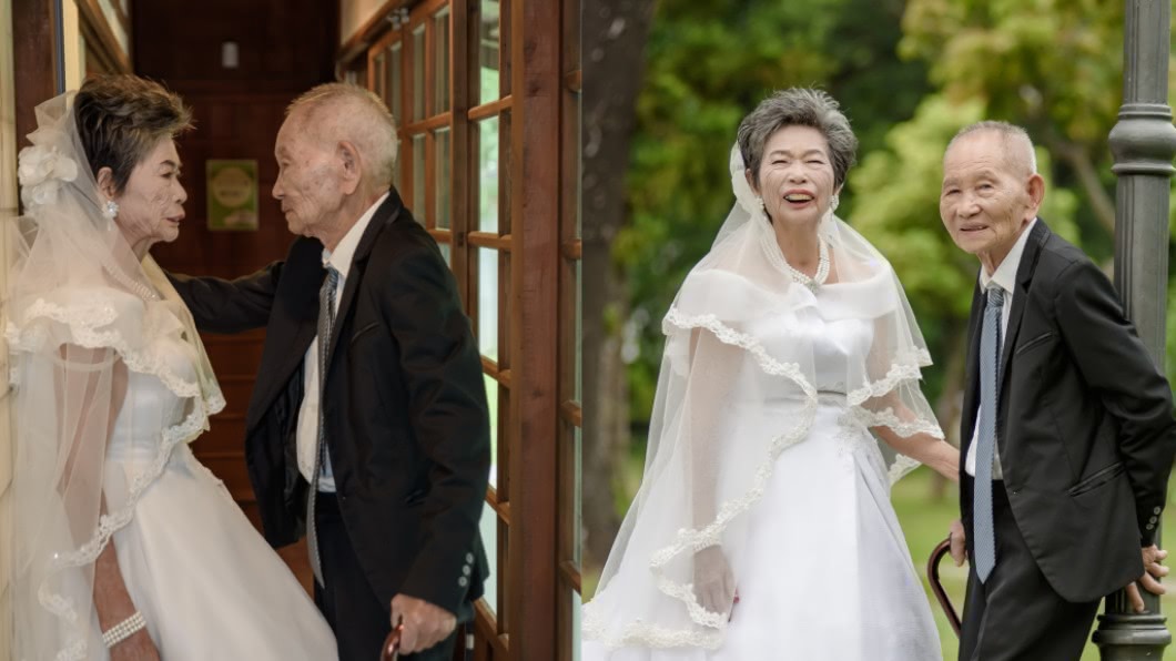 結縭70年首次拍婚紗　阿嬤被「壁咚」直呼：好害羞