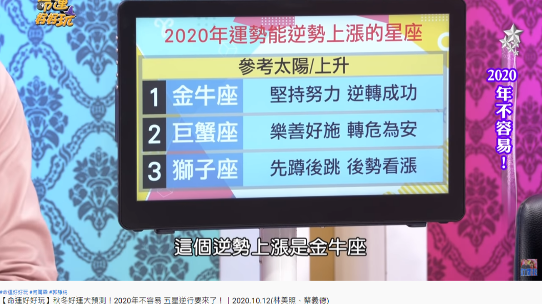 下半年有機會逆勢上漲的3星座。（圖／翻攝自YouTube／命運好好玩）
