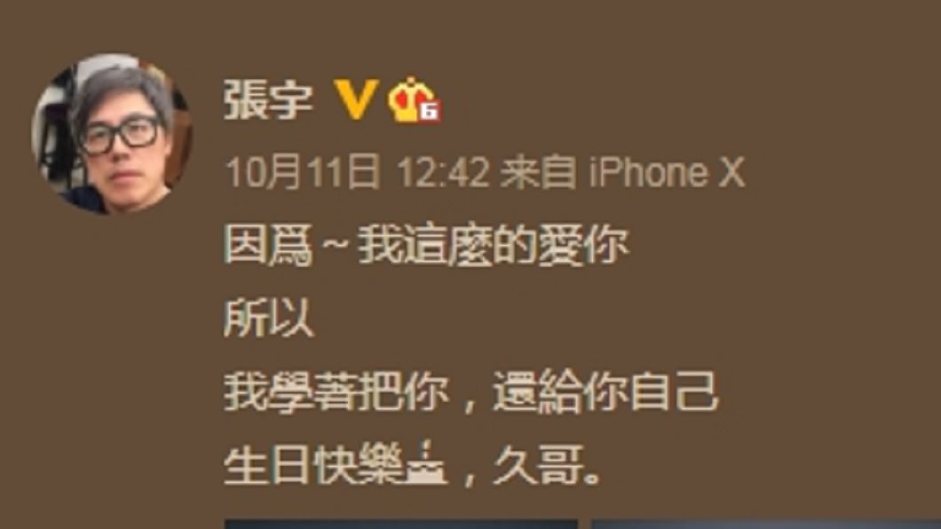 (圖/翻攝自張宇微博)