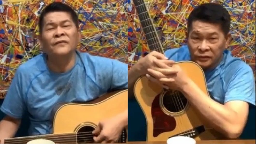 澎哥深夜拿著一把吉他現身，開直播與粉絲互動。（圖／翻攝自澎恰恰臉書）