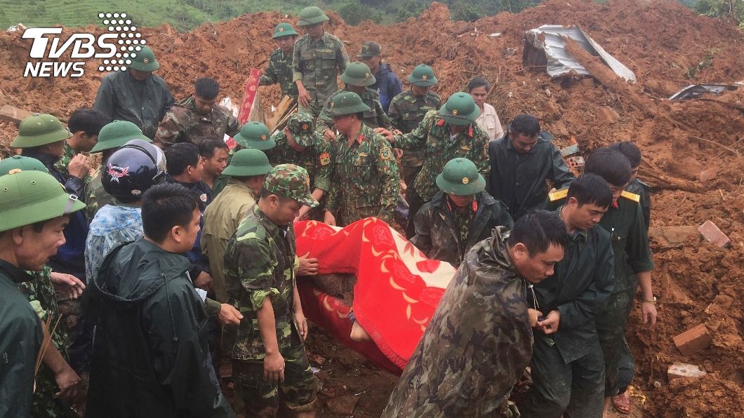 越南洪災爆發土石流 5士兵喪生17人失蹤