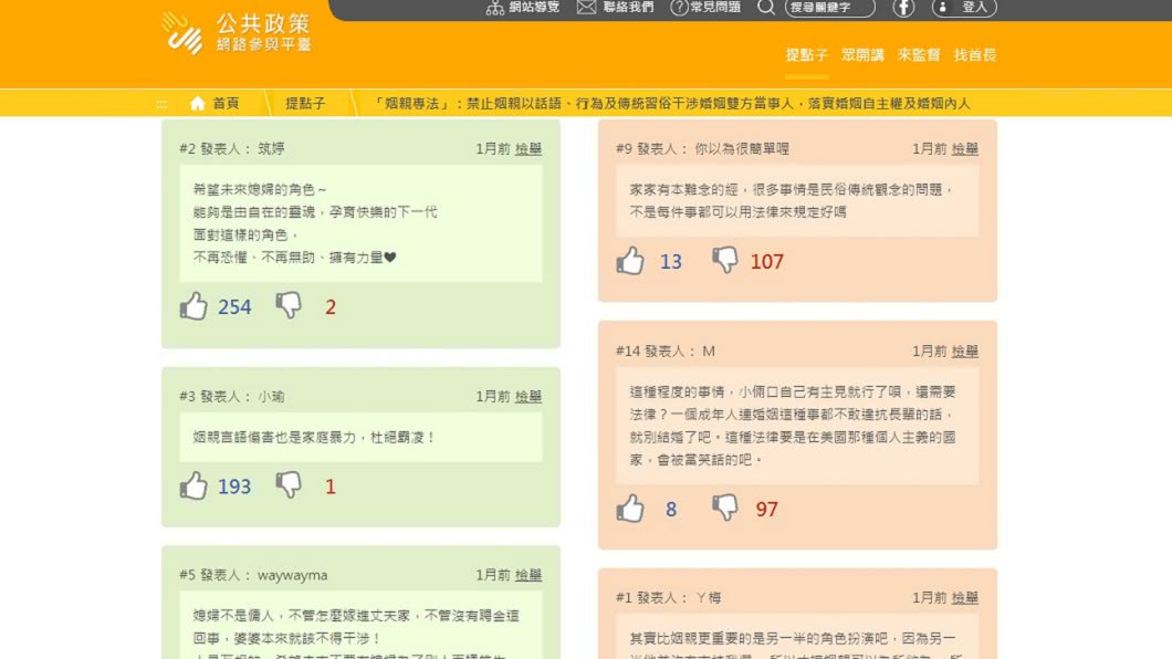 (圖/翻攝自國發會「公共政策網路參與平台」)