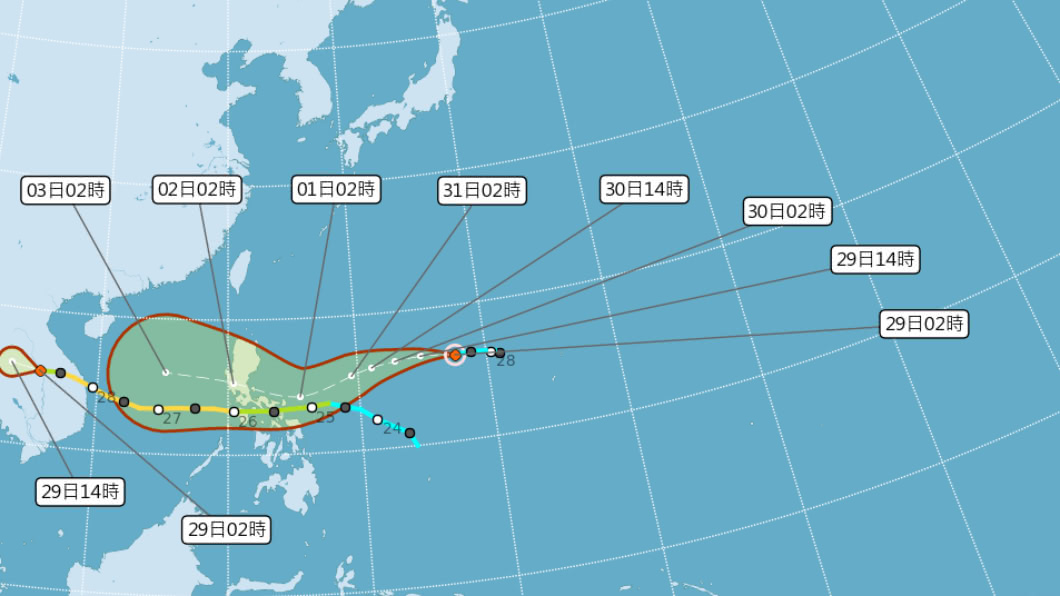 颱風「天鵝」對台無直接影響。(圖/中央氣象局)