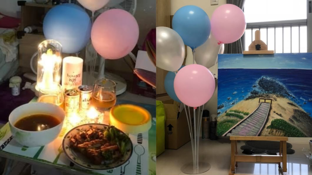 2人慶祝結婚週年吃燭光晚餐。(圖/翻攝自琪妙皇室臉書)