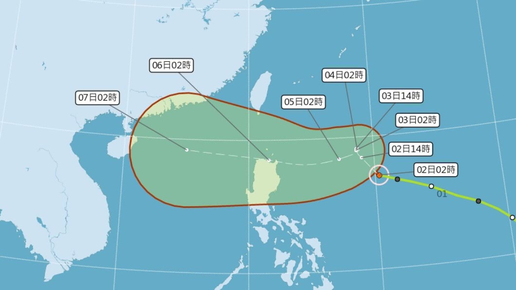 輕颱閃電模擬路徑分歧 預估6日影響台灣降雨