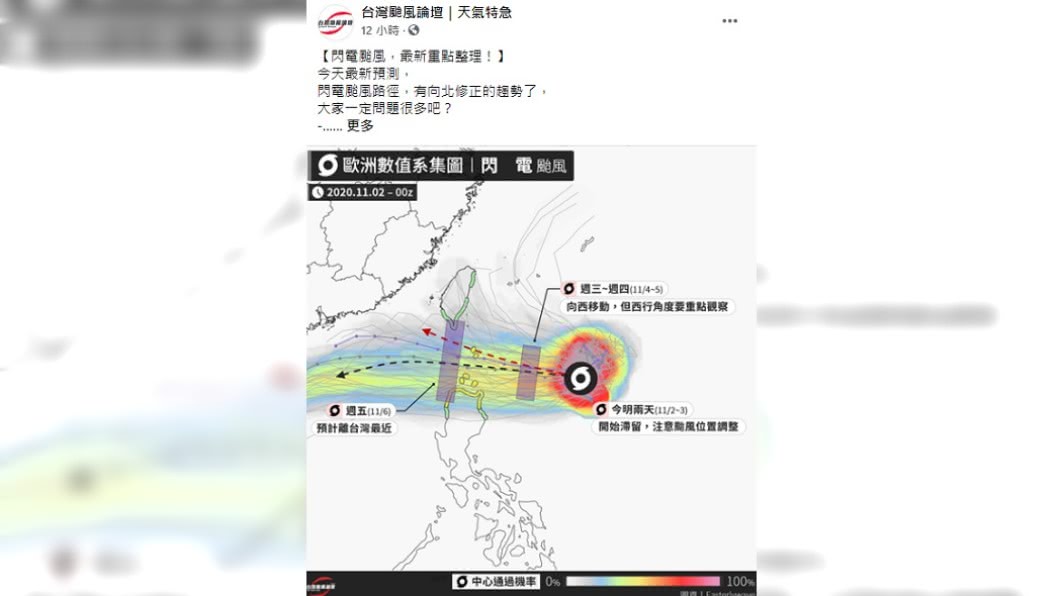 圖/翻攝自台灣颱風論壇|天氣特急臉書