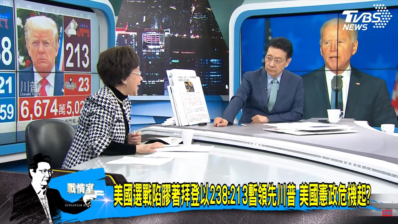 TVBS《少康戰情室》邀請重量級評論嘉賓,收視率一舉破1。(圖/TVBS)