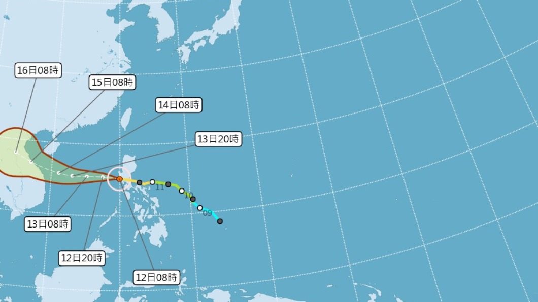 颱風梵高水氣13日移入　北部山區及宜花雨勢加大