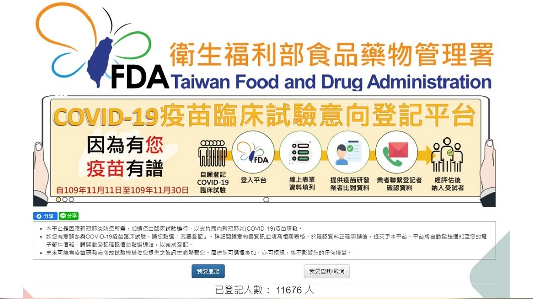 平台上線不到1天 國產新冠疫苗受試者登錄破萬人