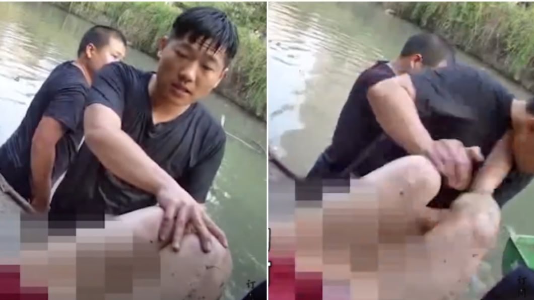 不爽被救！落水女上岸後一腳「反踹員警下水」