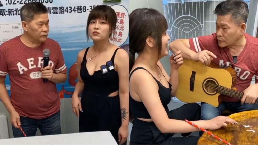 澎恰恰上丟丟妹的網路直播叫賣海鮮。（圖／翻攝自丟丟妹臉書）