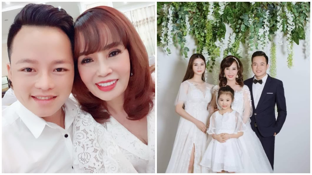 越南一對相差36歲的「嬤孫戀」夫妻，引發當地網友熱烈討論。（合成圖／翻攝自臉書）