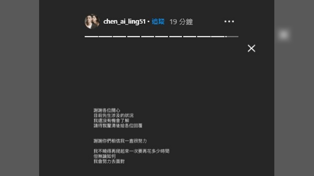 （圖／翻攝自陳艾琳IG限時動態）