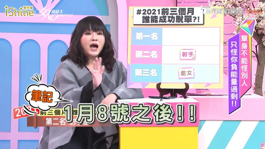 射手座在2021年1月8號開始就有桃花。（圖／TVBS）