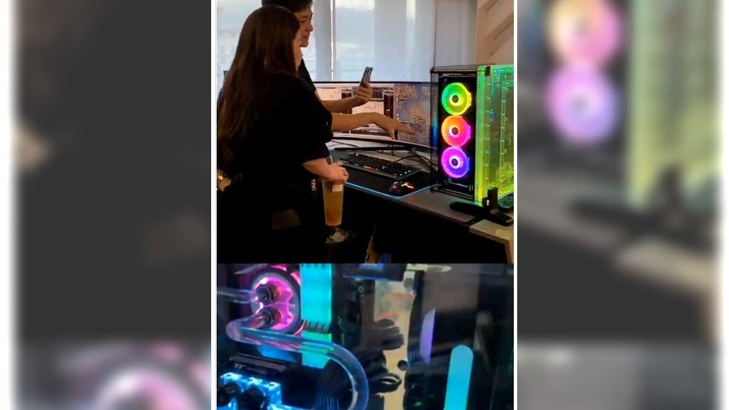 林志穎網路工作區充滿科技感。(圖/翻攝自楊秀蓉IG)