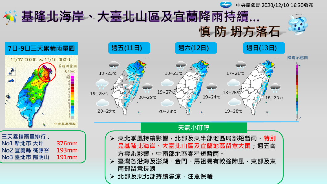 圖／翻攝自中央氣象局臉書