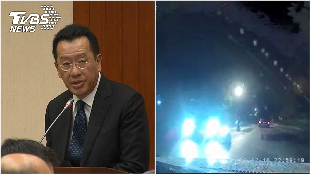顧立雄座車事故 監視器曝「地震警報響機車瞬間滑倒」