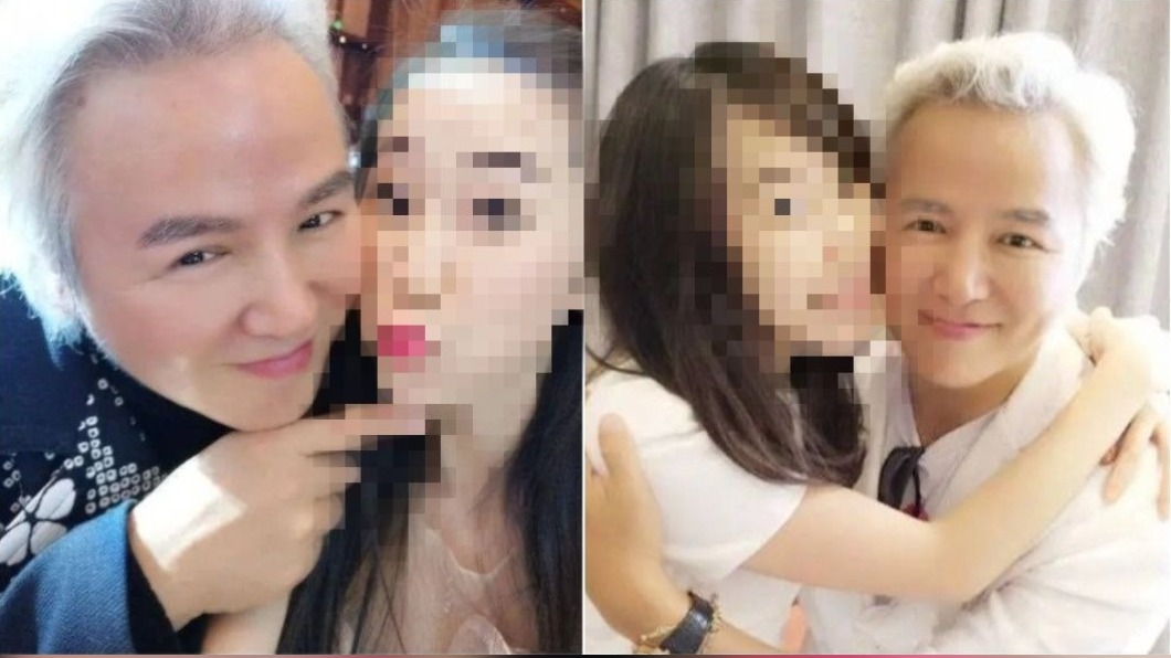 林瑞陽與女員工貼臉合照。(圖/翻攝自微博)