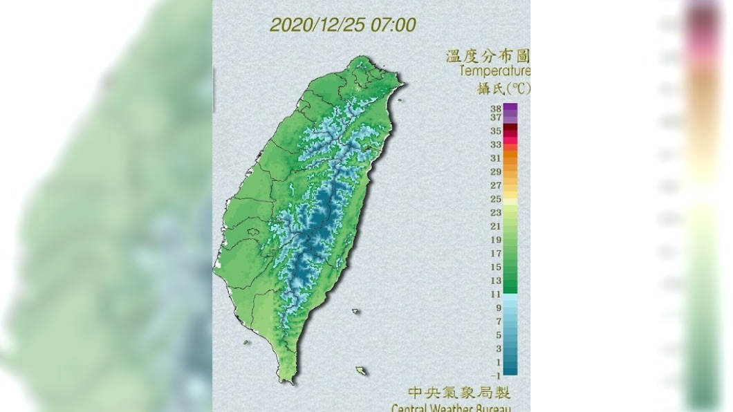 受東北季風影響，北台灣及東北部溫度稍涼。（圖／中央氣象局）