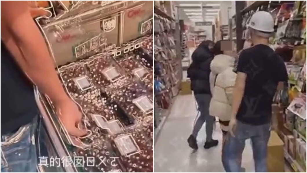 青年疑似戳破水果外包裝,騷擾一旁購物的女客人。(圖/翻攝自Dcard)