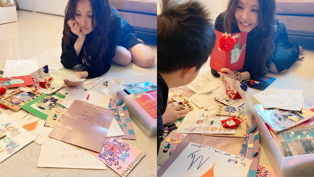 何如芸曬出和兒子的溫馨互動照。(圖/翻攝自何如芸臉書)