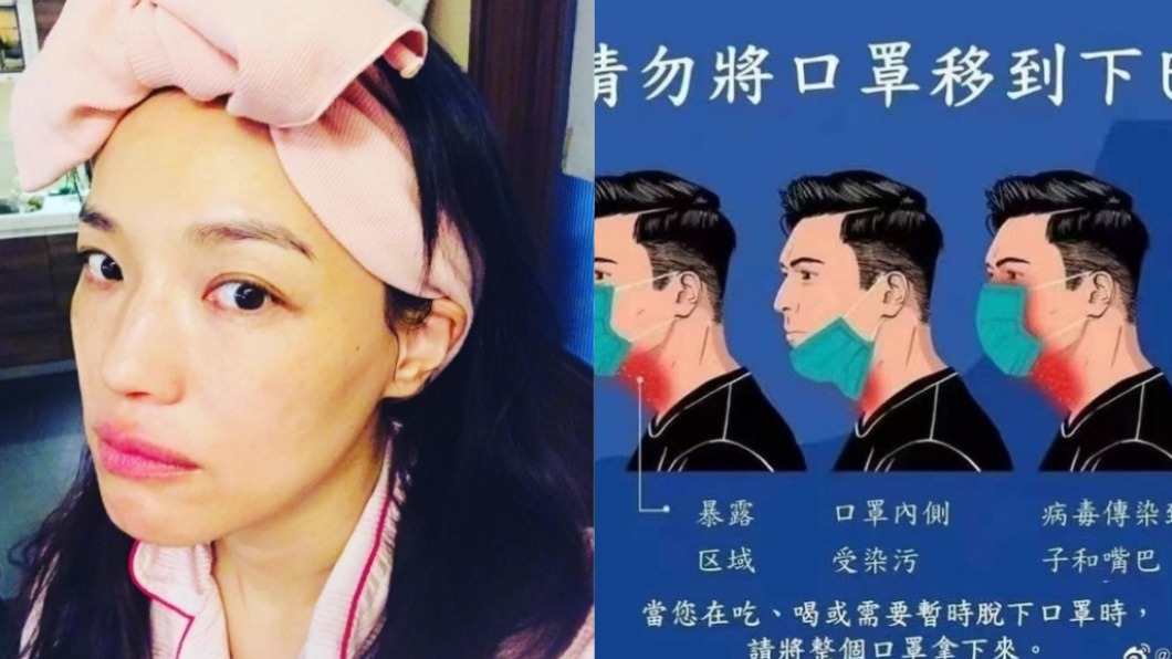 口罩不要戴下巴!舒淇轉發「1圖」示警:病毒傳口鼻