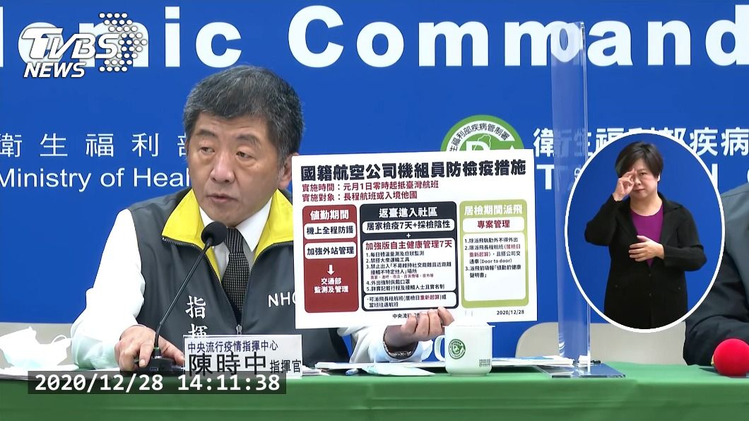 110年元旦起　機組人員居檢7天自主健康管理加嚴