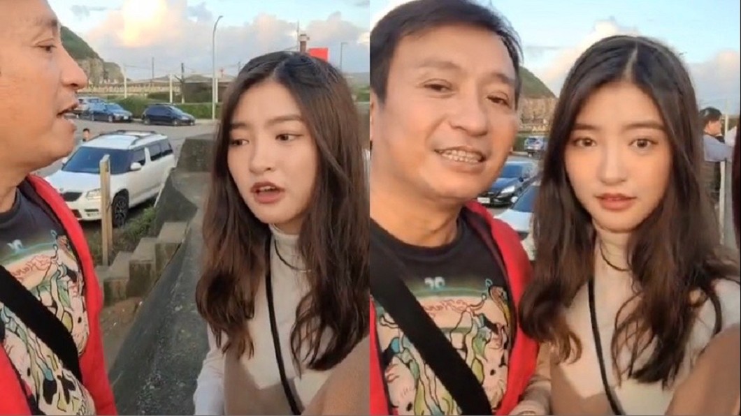 王中平夫婦和女兒韓菲到金山海邊遊玩順便開直播。（圖／翻攝自王中平和余皓然愛的小屋臉書）