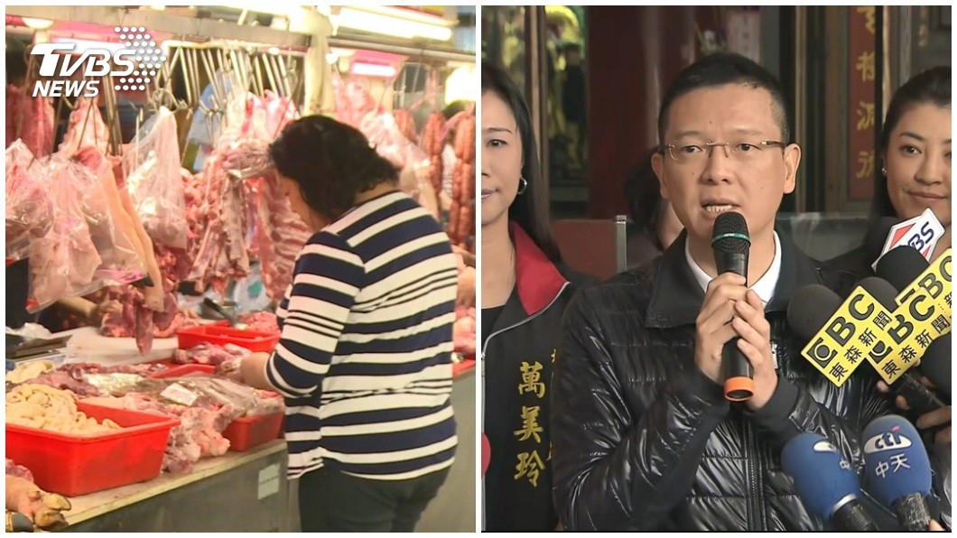 開放萊克多巴胺豬肉進口，有燒臘業者趁機漲價，前立委孫大千發文諷刺綠營。（合成圖／TVBS資料畫面）
