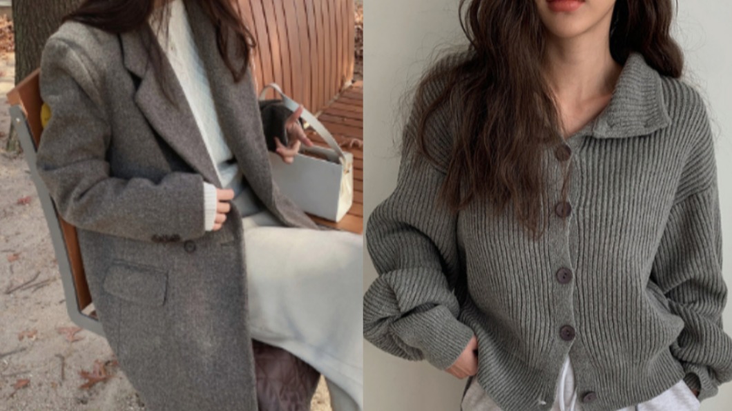 穿著炭灰黑色系的衣服能夠凸顯優雅氣質。(合成圖/翻攝自slowand、merongshop官網)