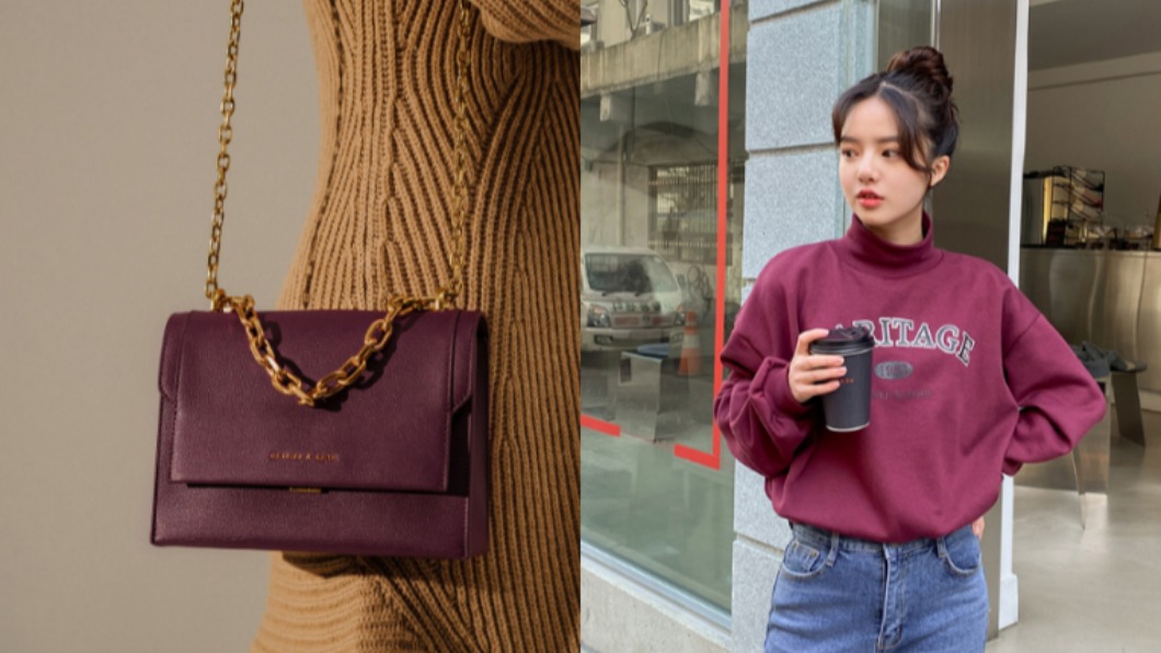 黃肌皮膚女生穿著紫紅色系更能展現年輕感。(合成圖/翻攝自charleskeith、sonyunara官網)