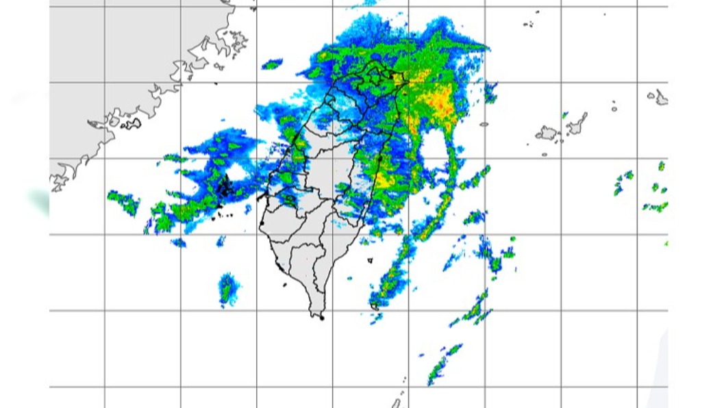 今(11)日全台各地水氣多,降雨將持續到週二清晨。(圖/中央氣象局)