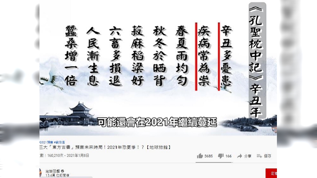 主持人Lanster引用3本東方古書，預言2021年運勢。（圖／翻攝自「地球旅館」YouTube）