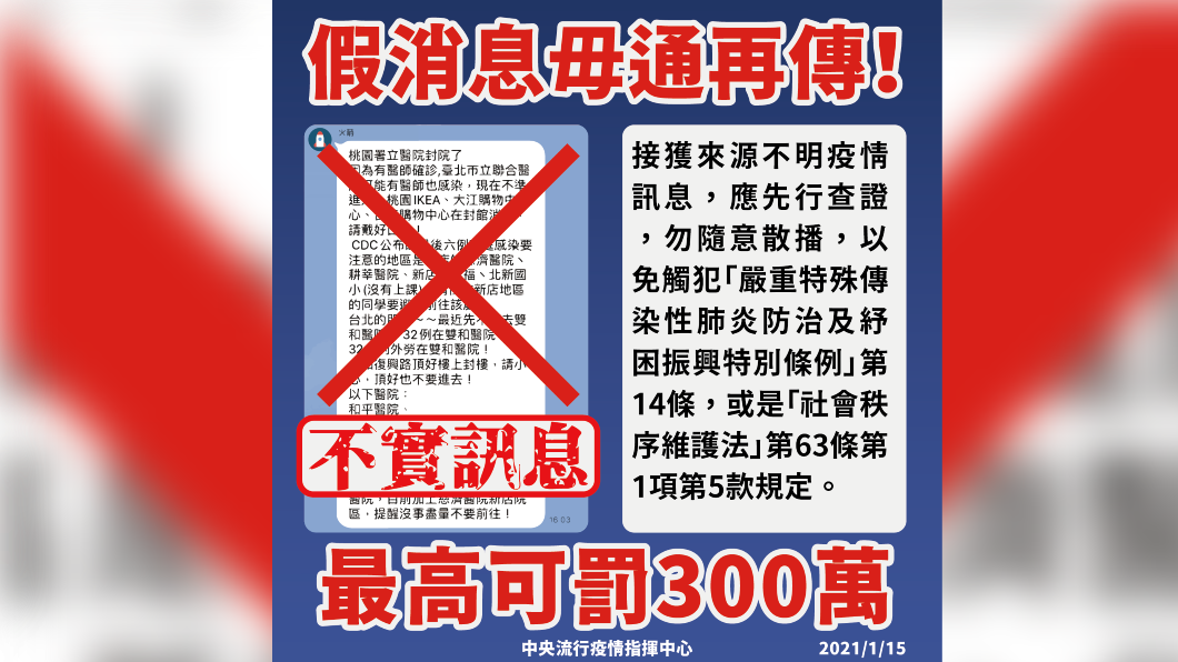 嘜再轉傳!「沒事不要去以下醫院」疾管署:假消息