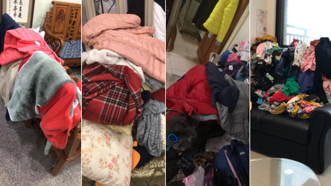網友們曬出自己的衣服椅。(合成圖/翻攝自「爆怨公社」)