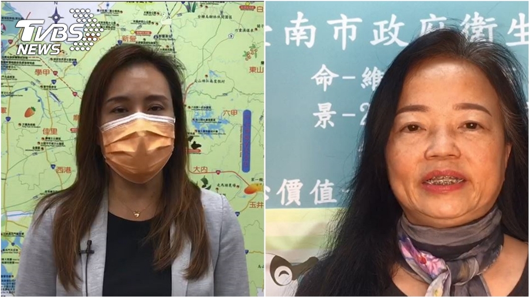 台南市政府觀旅局局長郭貞慧(左)、台南市衛生局綜合企劃科科長林美良(右)回應台商指控。(圖/TVBS)