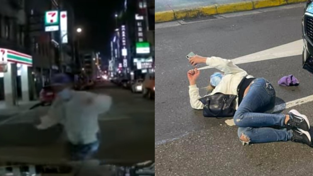 西門町假摔姐當街投奔名車 尷尬演技網虧:剛出道?