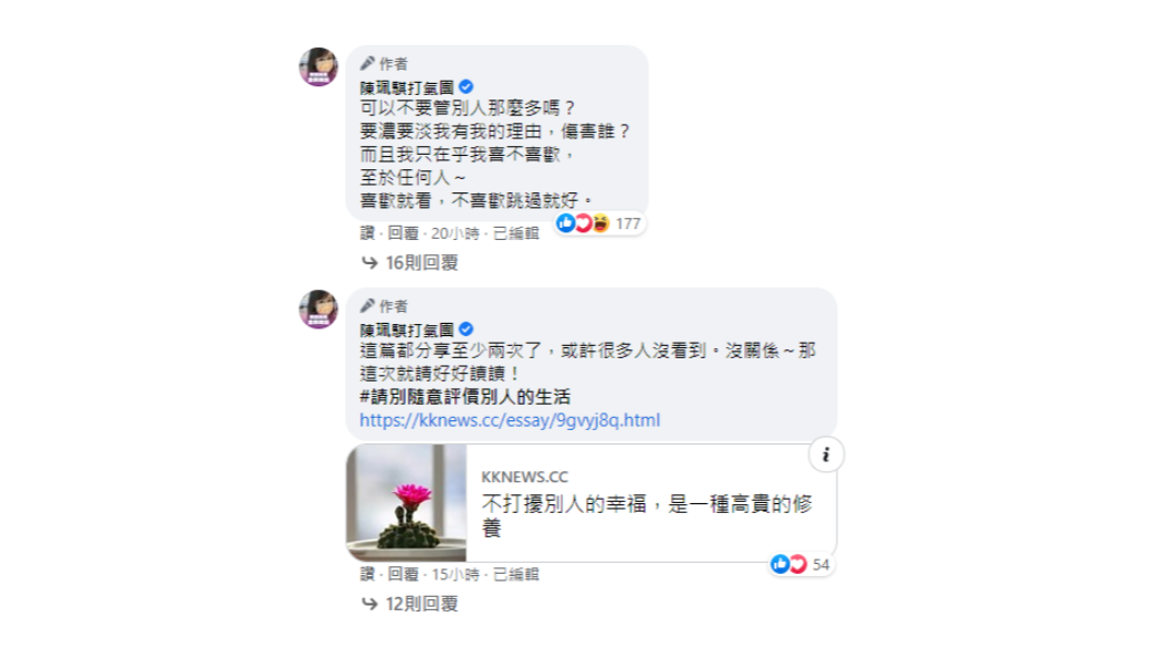 陳珮騏在留言區槓上民眾。(圖/翻攝自陳珮騏打氣團臉書)