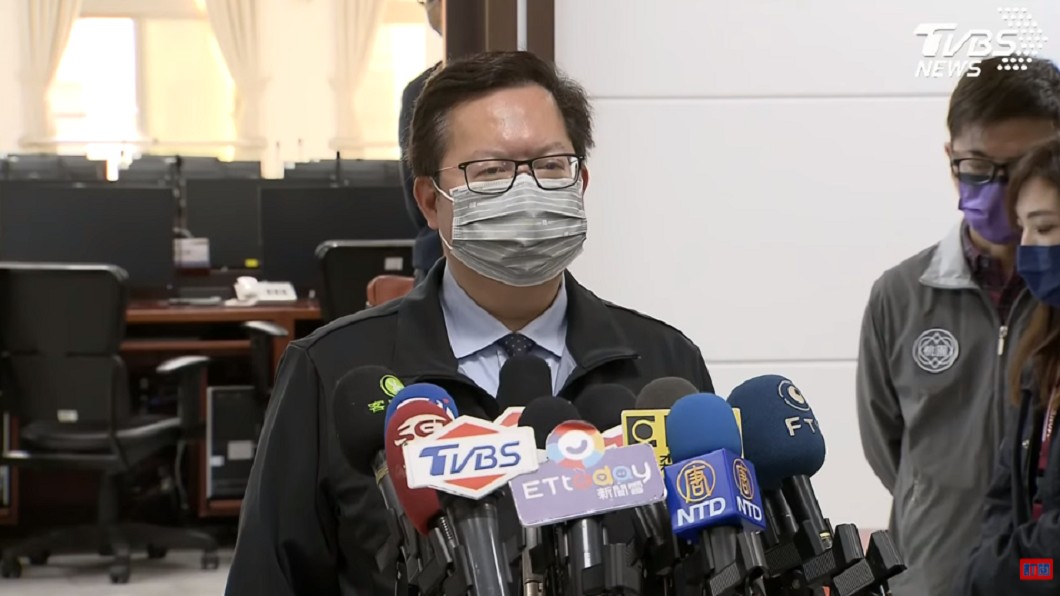 桃園疫情持續升溫,桃園市長鄭文燦今日召開記者會說明。(圖/TVBS)
