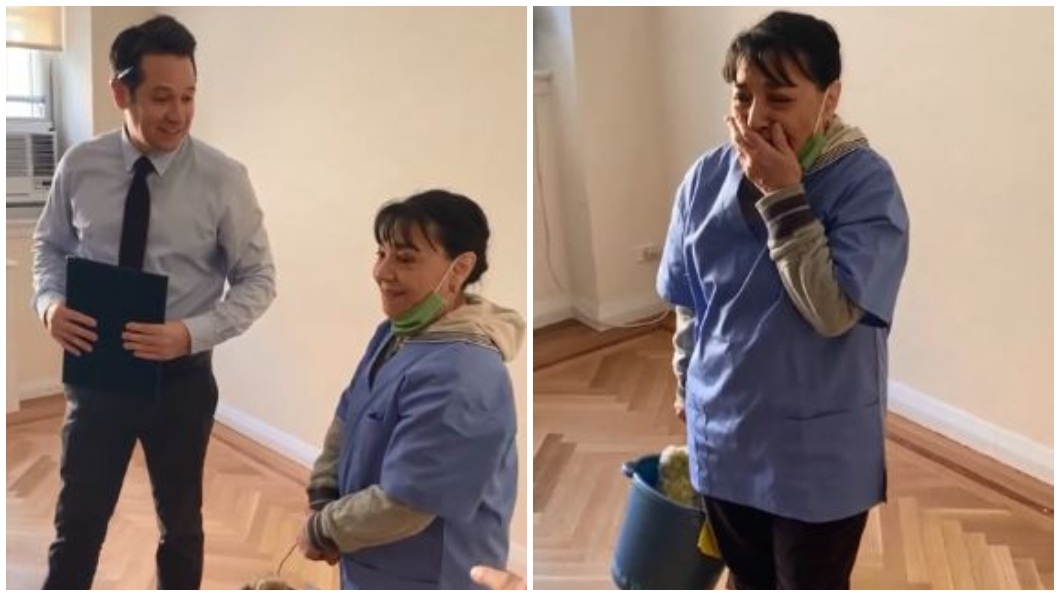 住戶們得知清潔婦的處境,決定聯手送上一份大禮,她得知後當場激動落淚。(合成圖/翻攝自reddit)