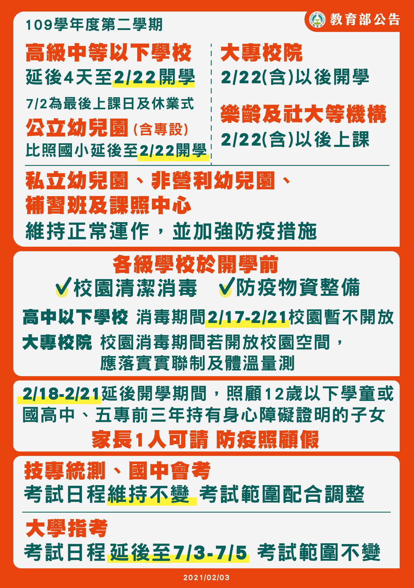 因應新冠肺炎疫情,教育部針對延後開學一事提出新政策。(圖/教育部提供)