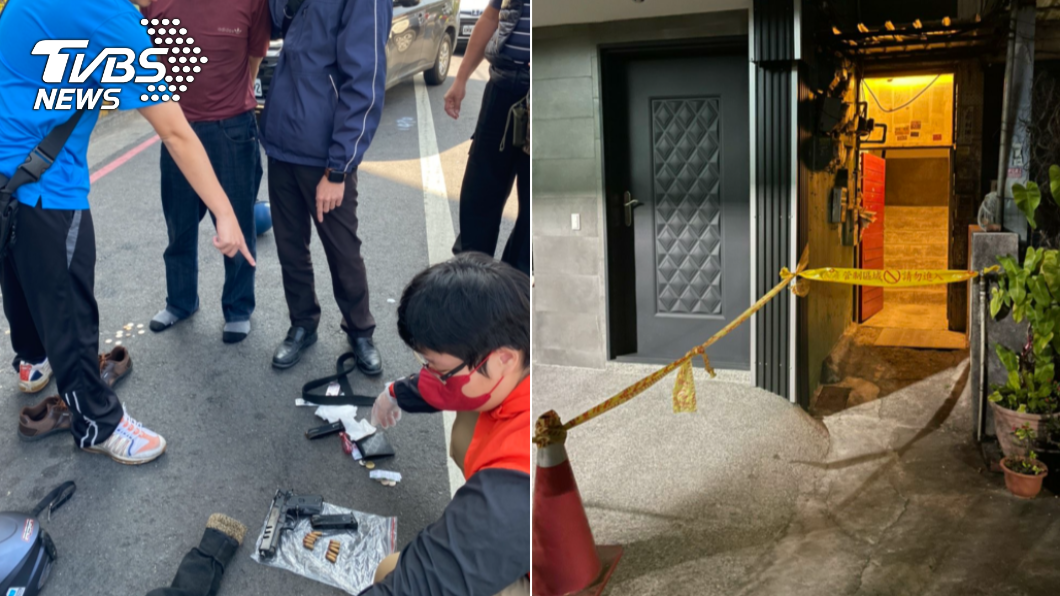 警方於路旁壓制嫌犯,並從他身上起獲犯案槍枝。(圖/警方提供)