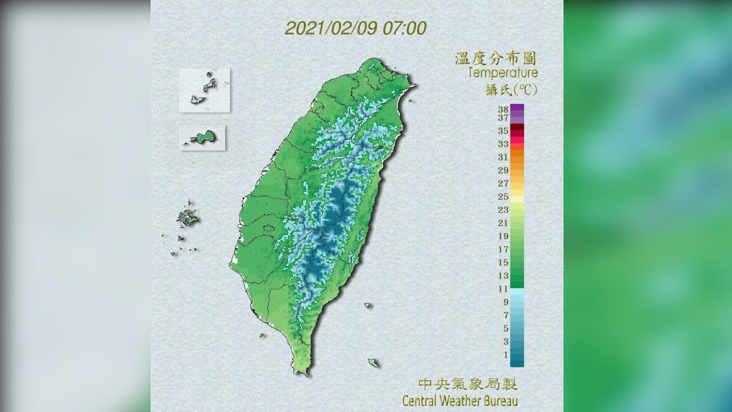 北台灣受東北季風影響屬濕涼天氣。(圖/中央氣象局)