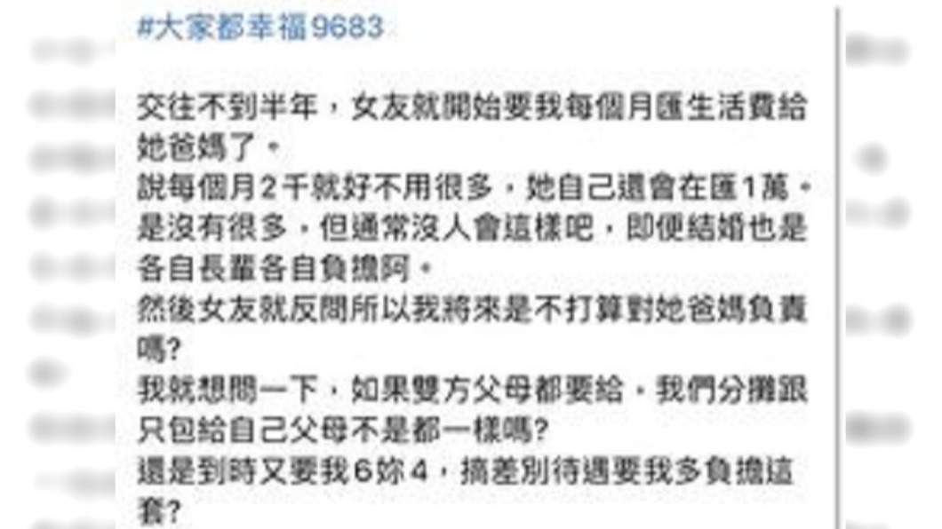 男子無法認同女友要求。(圖/翻攝自臉書社團靠北女友my girl)